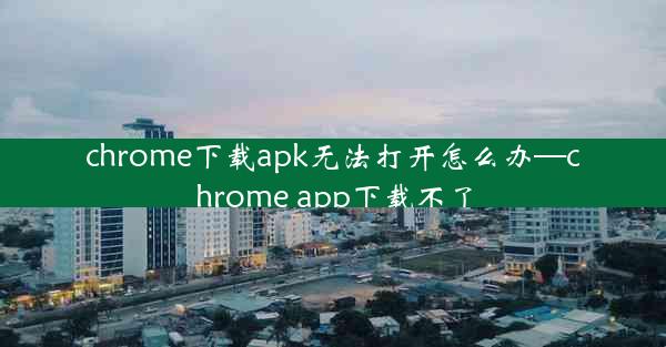 chrome下载apk无法打开怎么办—chrome app下载不了