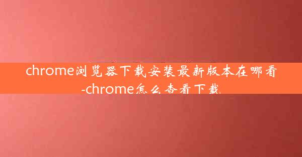 chrome浏览器下载安装最新版本在哪看-chrome怎么查看下载