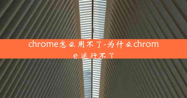 chrome怎么用不了-为什么chrome 运行不了