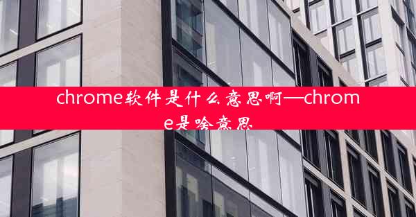 chrome软件是什么意思啊—chrome是啥意思